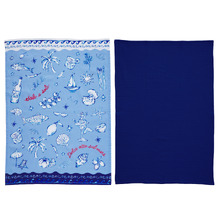 2 Piece Powder Blue Sirena Tea Towel Set