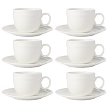 Cordone 225ml Porcelain Coupe Cups & Saucers (Set of 6)