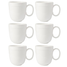 Cordone 370ml Porcelain Coupe Mugs (Set of 6)