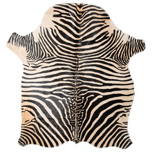 Zebra Print Cow Hide Rug