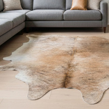Medium Brindle Natural Cowhide Rug