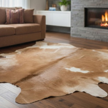 Caramel & White Natural Cowhide Rug