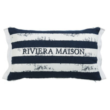 Brave Stripe Dark Blue Rectangular Cushion