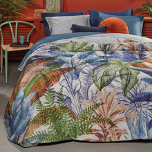 Blue Isla Cotton Sateen Quilt Cover Set
