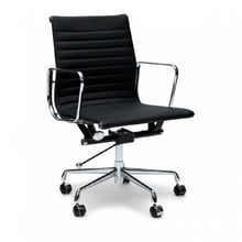 Eames Replica Mid-Back Italian Leather Office Chair