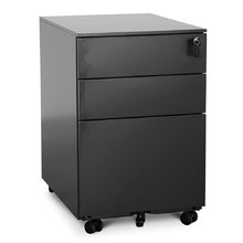Black Konarske Metal 3 Drawer Mobile Pedestal