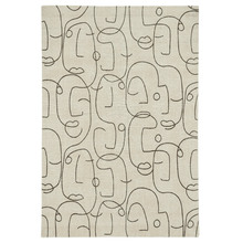 Cream & Black Epsilon Hand-Tufted Pure New Wool Rug