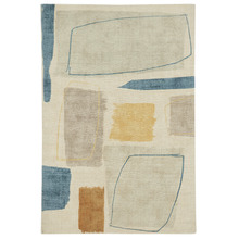 Papaya Composition Hand-Tufted Pure New Wool Rug