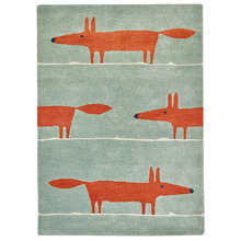 Orange Mr. Fox Hand-Tufted Pure New Wool Rug