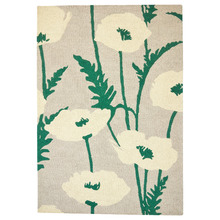 White Poppy Pop Hand-Tufted Pure New Wool Rug