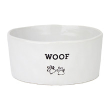 Large Woof Ceramic Dog Bowl