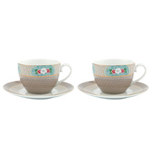 Blushing Birds 280ml Porcelain Cups & Saucers (Set of 2)