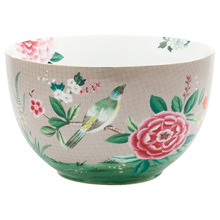 Khaki Blushing Birds 23cm Porcelain Bowl
