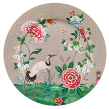 Khaki Blushing Birds 32cm Porcelain Charger Plate