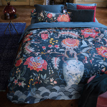 Dark Blue Tree of Life Cotton Quilt Cover Set