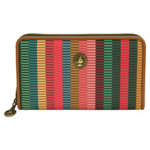 Jacquard Stripe Faux Leather Wallet