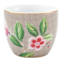 Yellow Blushing Birds Porcelain Egg Cup