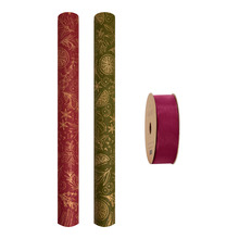 3 Piece Sugar & Spice Wrapping Paper & Ribbon Set