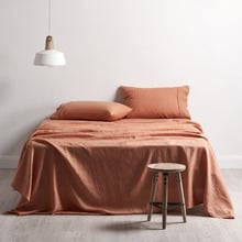 Cuffed & Piped Linen Sheet Set