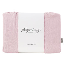 Blush Vintage Design Linen Sheet Set