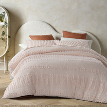 Blush Luca Cotton Quilt Cover Set