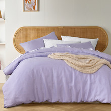 Lilac French Linen Quilt Cover Set
