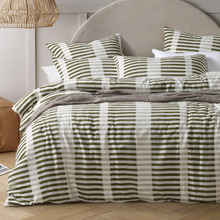 Green Tempo Cotton Jacquard Quilt Cover Set