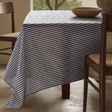 Riveria Stripe Linen & Cotton Square Tablecloth