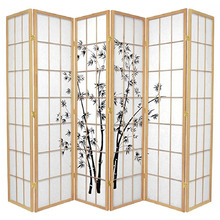 6 Panel Zen Garden Room Divider Screen