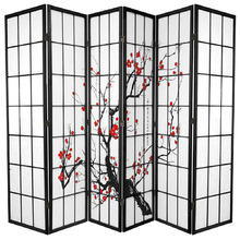 6 Panel Cherry Blossom Room Divider Screen