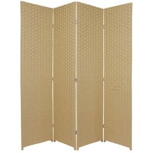 4 Panel Woven Room Divider Screen