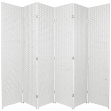 6 Panel Woven Room Divider Screen