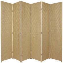 6 Panel Woven Room Divider Screen