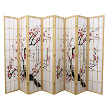 Cherry Blossom 8 Panel Rice Paper Room Divider