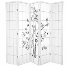 Zen Garden 5 Panel Rice Paper Room Divider