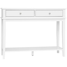 White Chloe 2 Drawer 1 Shelf Console Table