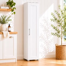 White Meecan Single Door Tall Cupboard