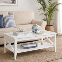 White Long Island Rectangular Coffee Table