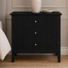 Large Amara 3 Drawer Bedside Table