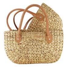 2 Piece Natural Harvest Water Hyacinth Baskets Set