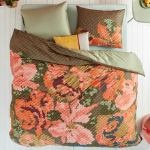 Embroidered Flower Cotton Quilt Cover Set
