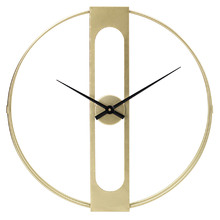 60cm Gold Clover Metal Wall Clock