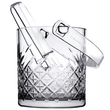 Timeless 1000ml Glass Ice Bucket with Tongs