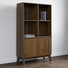 Walnut Anderson 4 Shelf Display Bookcase