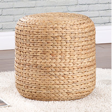 Tabitha Round Water Hyacinth Pouffe