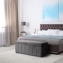 Beryl Velvet Storage Ottoman Bench