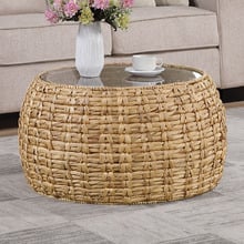 Belma Round Water Hyacinth Coffee Table