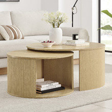 2 Piece Caleigh Round Nesting Coffee Table Set