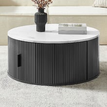 Callix Round Marble-Look Coffee Table
