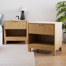 Decoris Ribbed Bedside Tables (Set of 2)
